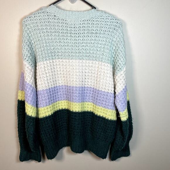 UNIVERSAL THREADS Multicolor Bold Stripe Womens Sweater Long Wide Sleeve Small - Picture 4 of 7